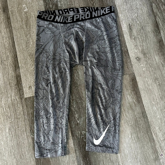Men's Grey Nike Pro Dri-Fit Compression Shorts - Picture 1 of 3